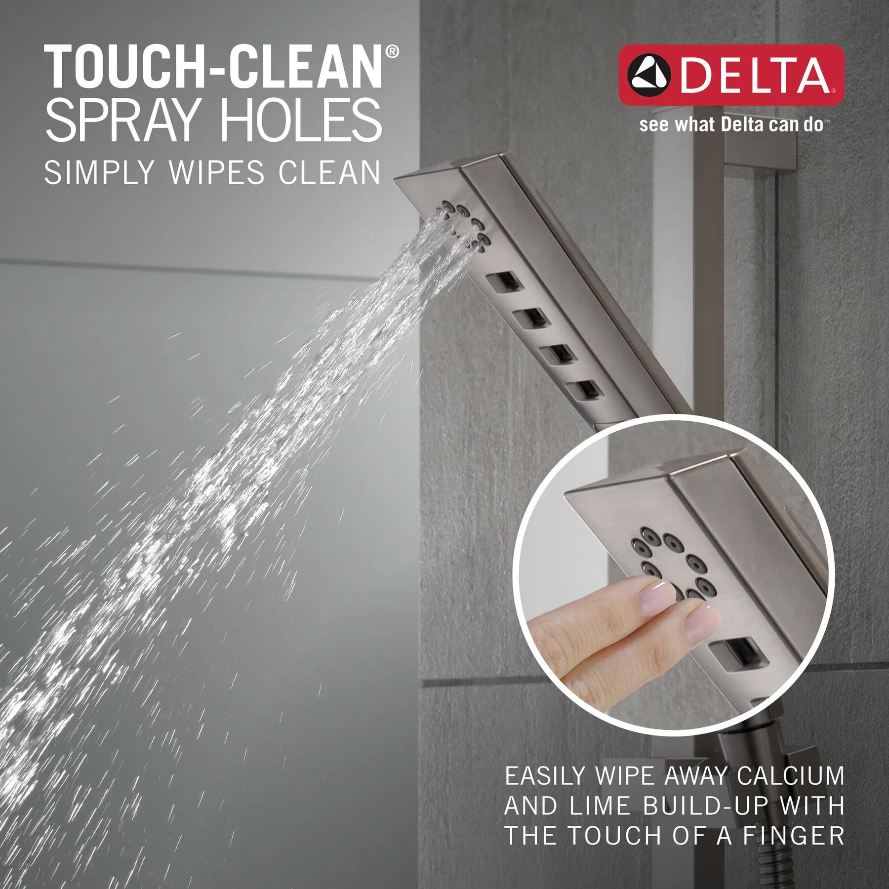 H<sub>2</sub>Okinetic&reg; 3-Setting Slide Bar Hand Shower