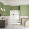 60x32 Alcove Shower Base with Tile Wall Bundle  - Right Seat Center Drain