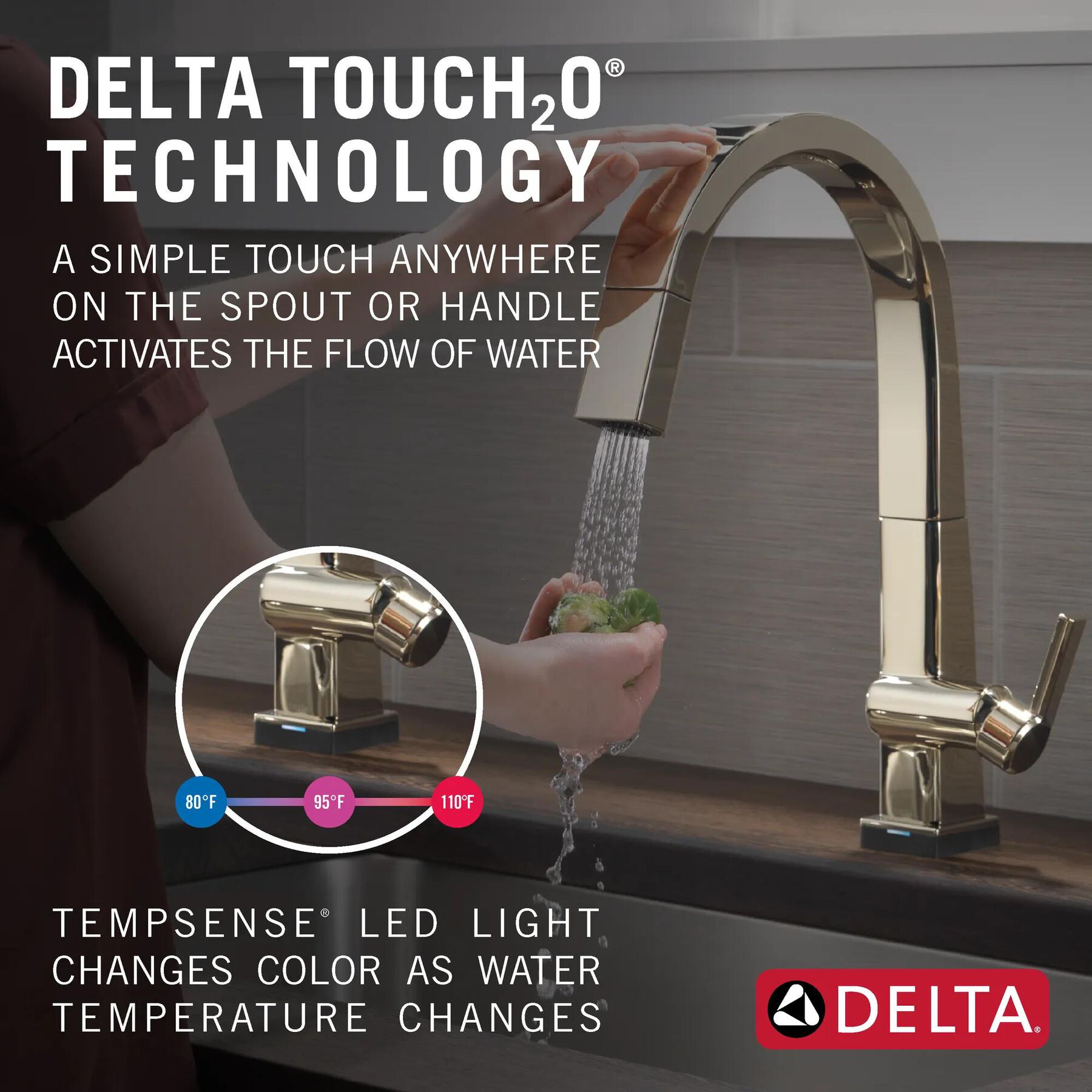 Single Handle Pull Down Kitchen Faucet with Touch<sub>2</sub>O&reg; Technology