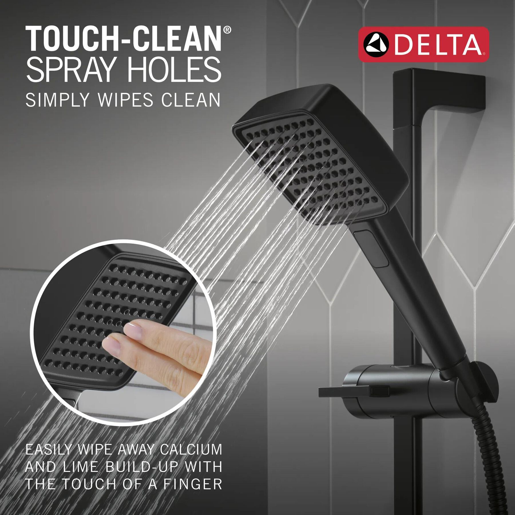 4-Setting Hand Shower with Slide Bar featuring FeatherRain&trade; Spray