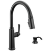 Single Handle Kitchen Pull-Down Faucet w/ Soap Dispenser