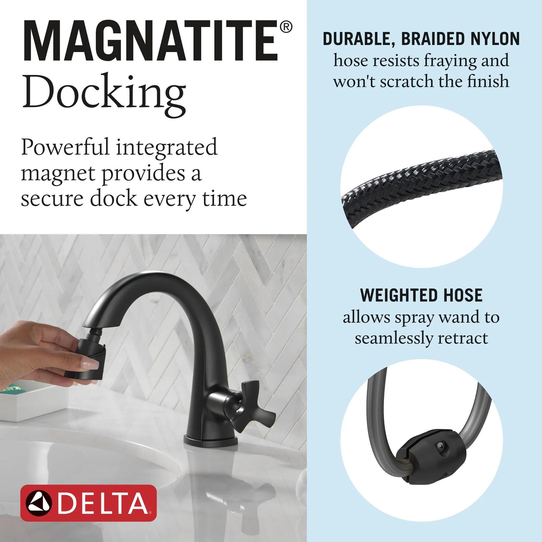 Single Handle Pull Down Bathroom Faucet