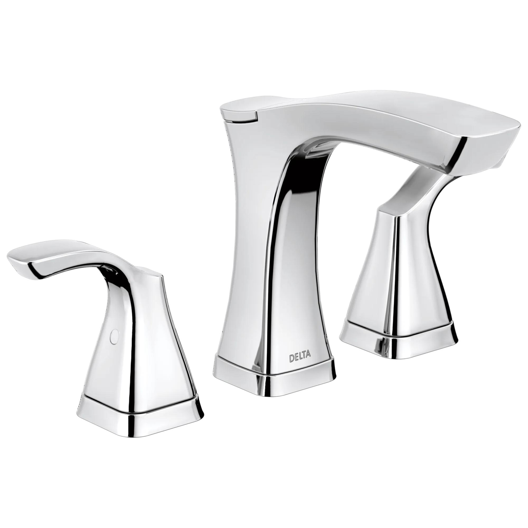 Two Handle Widespread Bathroom Faucet - Metal Pop-Up