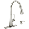 Single Handle Pull-Down Kitchen Faucet with Soap Dispenser and Touch<sub>2</sub>O&reg;  Technology