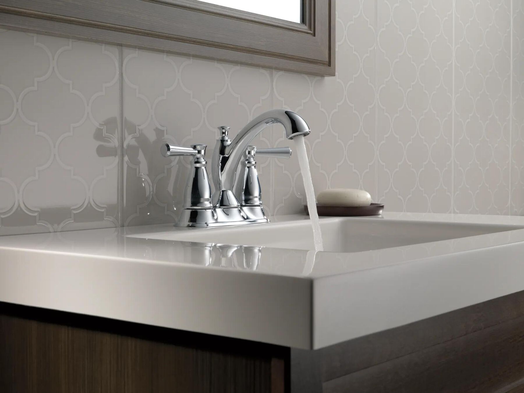 Traditional Two Handle Centerset Bathroom Faucet