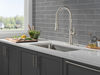 Single Handle Pull-Down Kitchen Faucet With Spring Spout