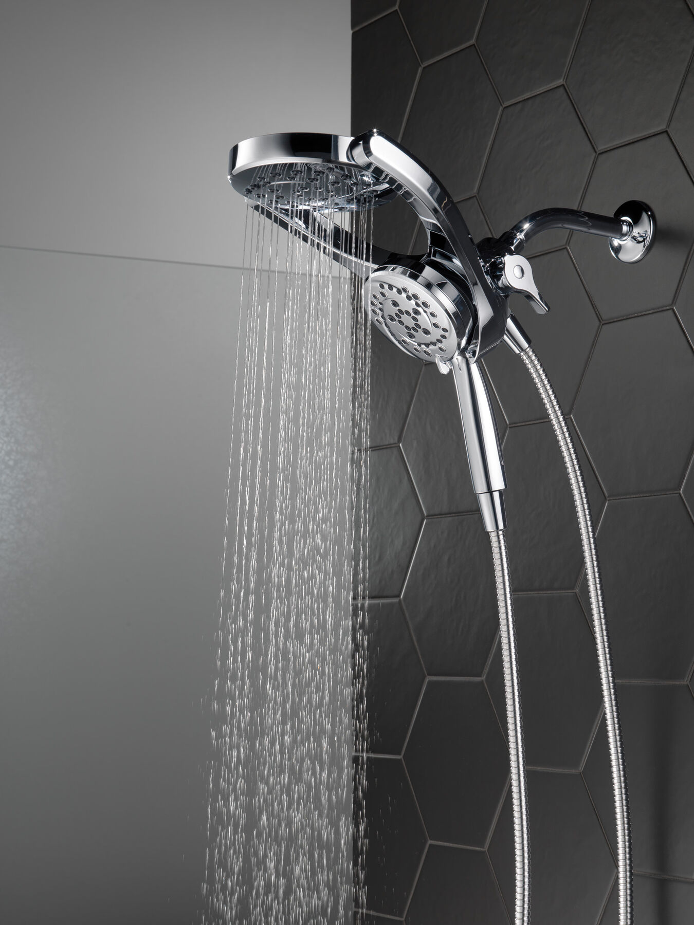 HydroRain&reg; 4-Setting Two-in-One Shower Head