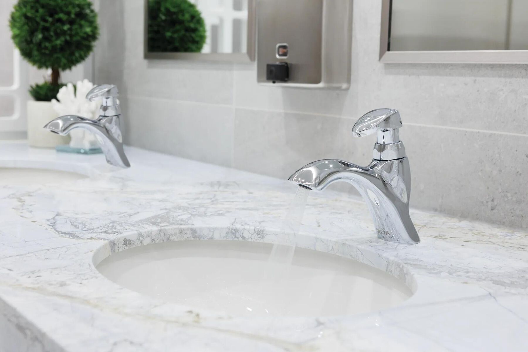 ADA Lever Metering Faucet with Mixing Tee