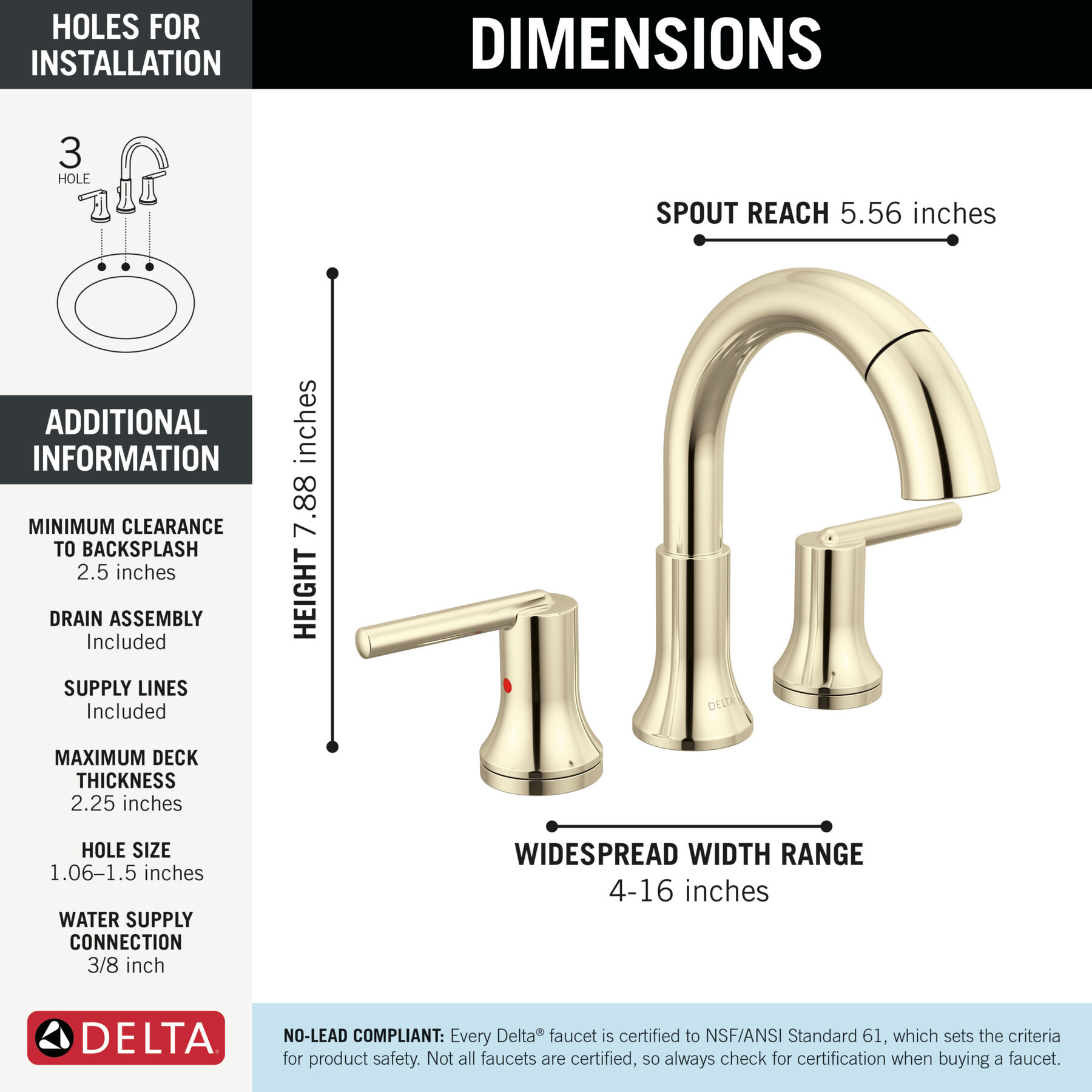 Two Handle Widespread Pull Down Bathroom