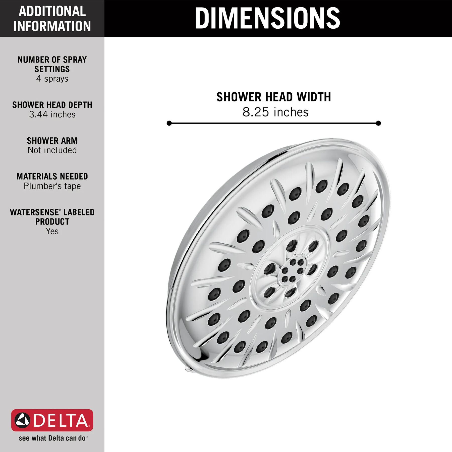 Ultrasoak&reg; 4-Setting Shower Head (Recertified)