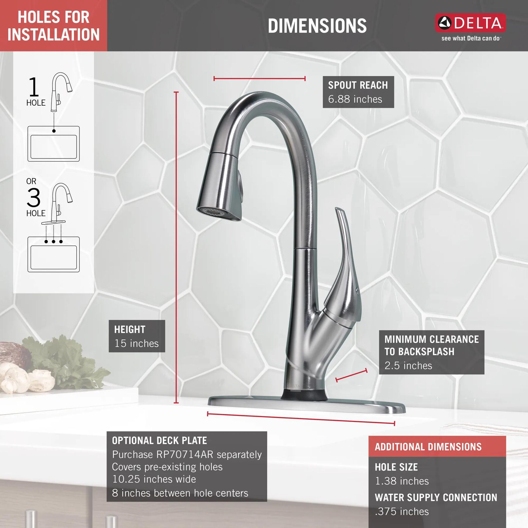 Single Handle Pull-Down Bar / Prep Faucet with Touch<sub>2</sub>O&reg; Technology