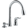 Single Handle Pull-Down Kitchen Faucet with Soap Dispenser