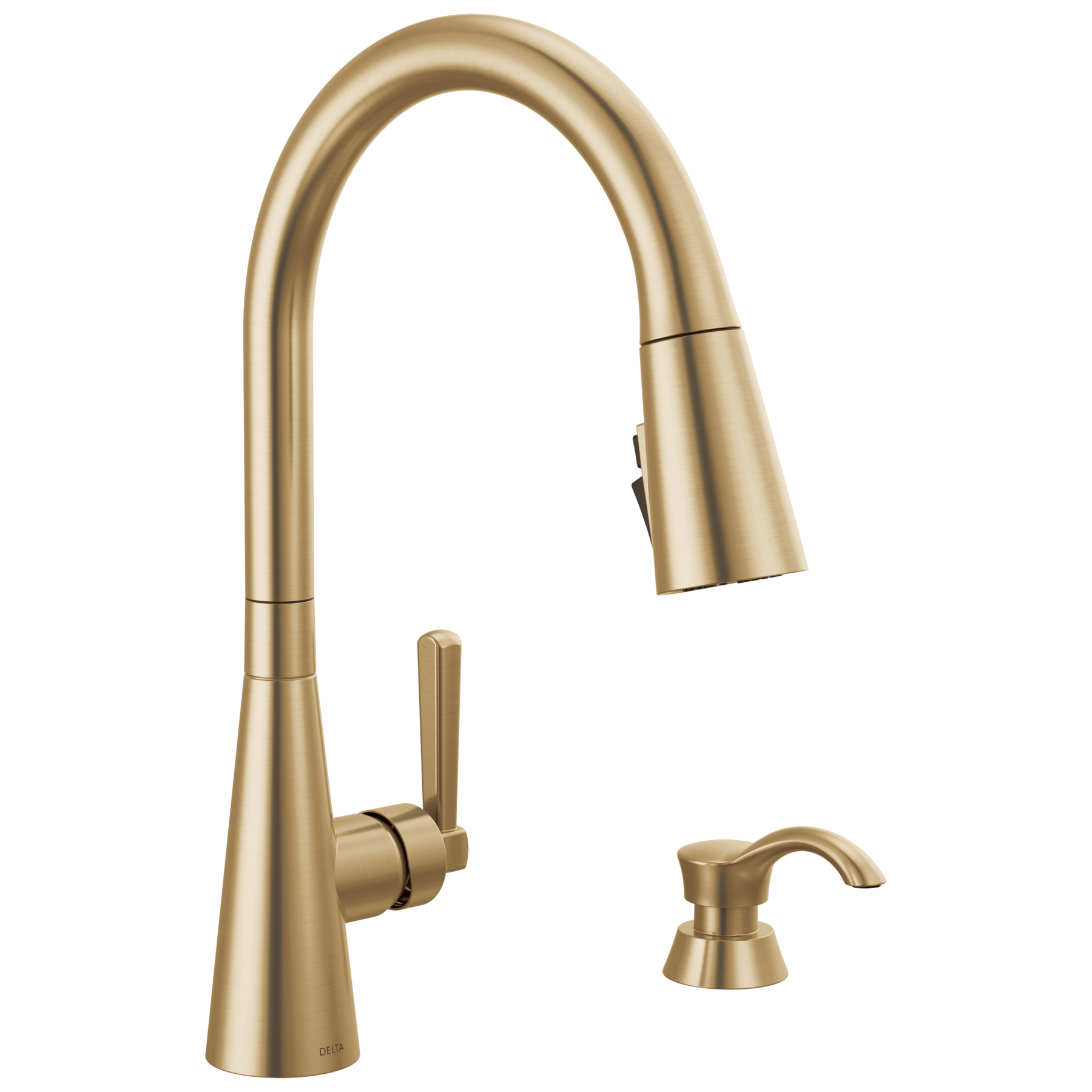 Single Handle Pull-Down Kitchen Faucet with Soap Dispenser and ShieldSpray Technology