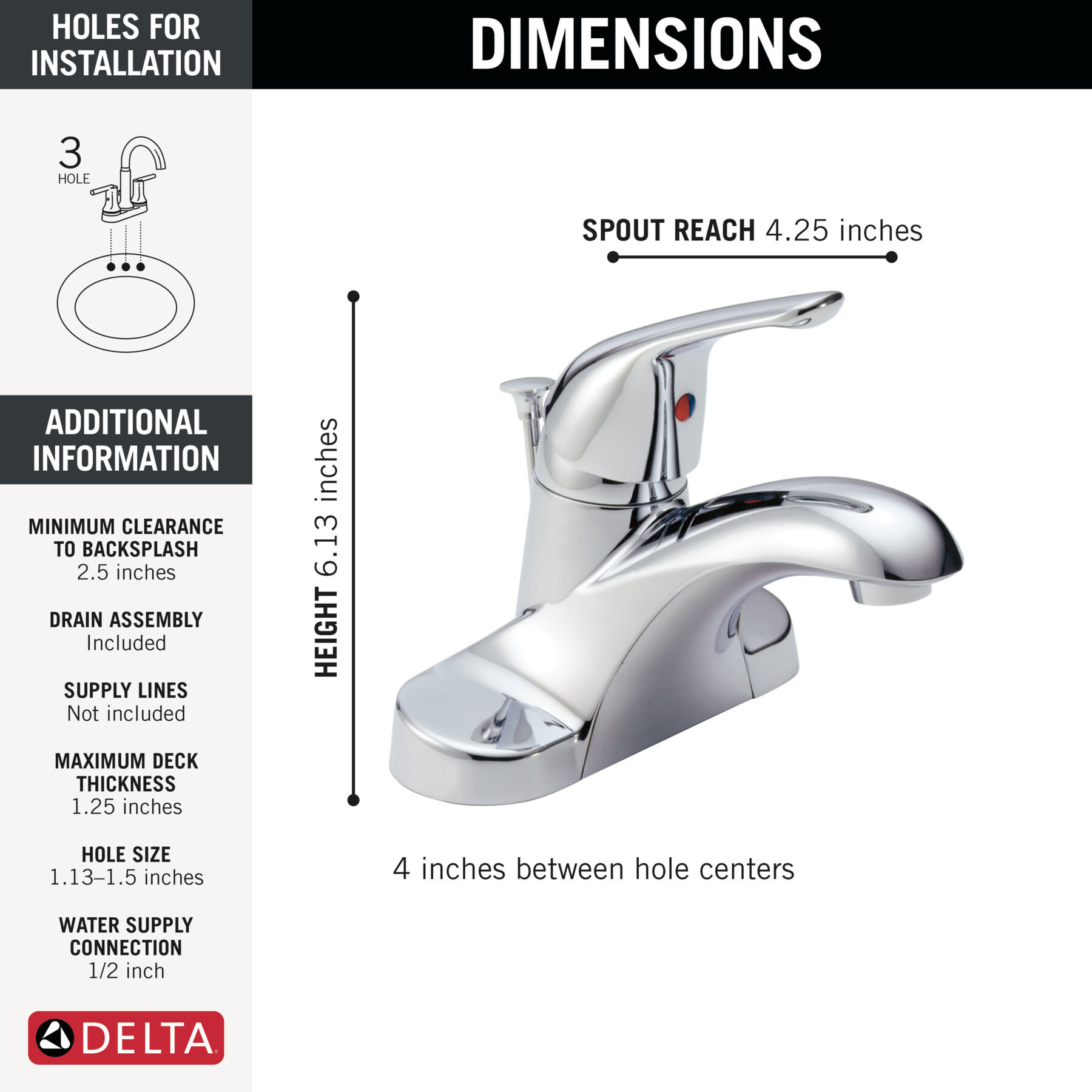 Single Handle Centerset Bathroom Faucet