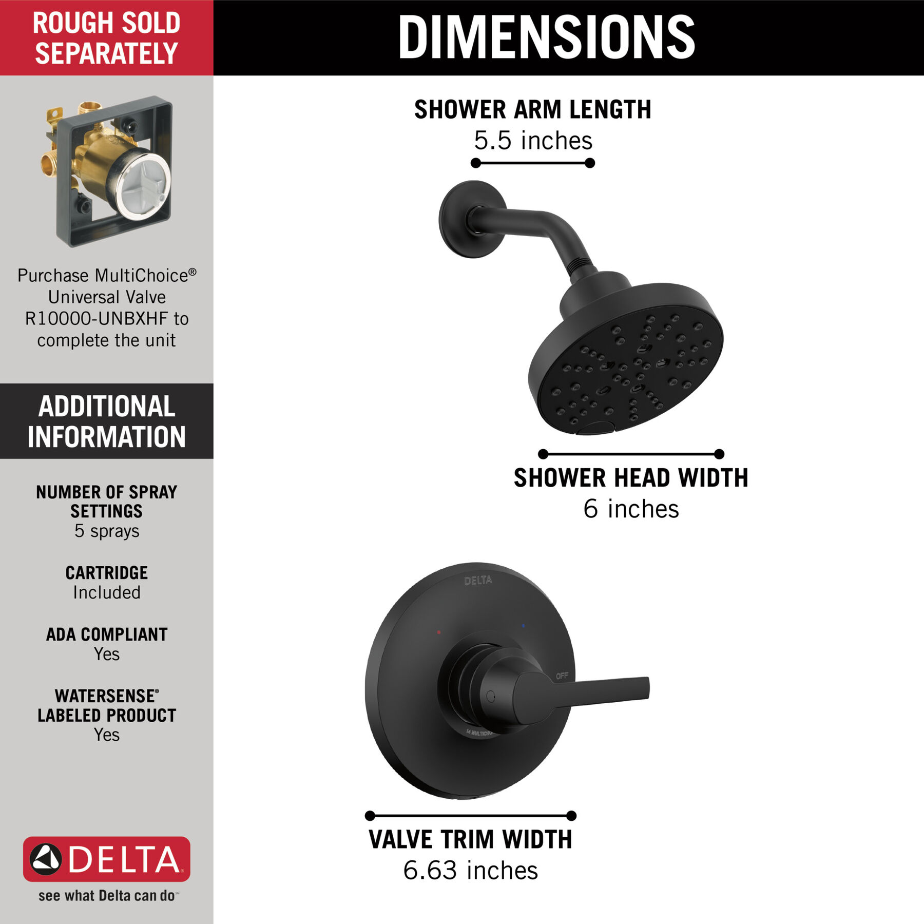 14 Series Shower Trim with H2OKinetic