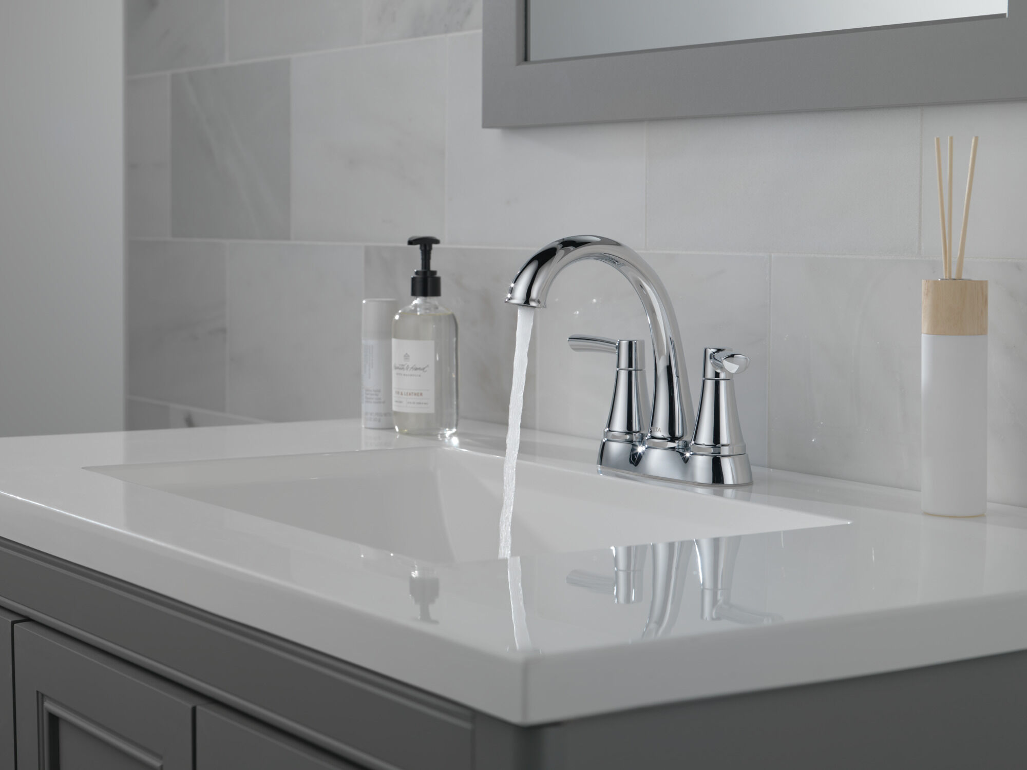 Two Handle Centerset Bathroom Faucet in Chrome 25862LF | Delta Faucet