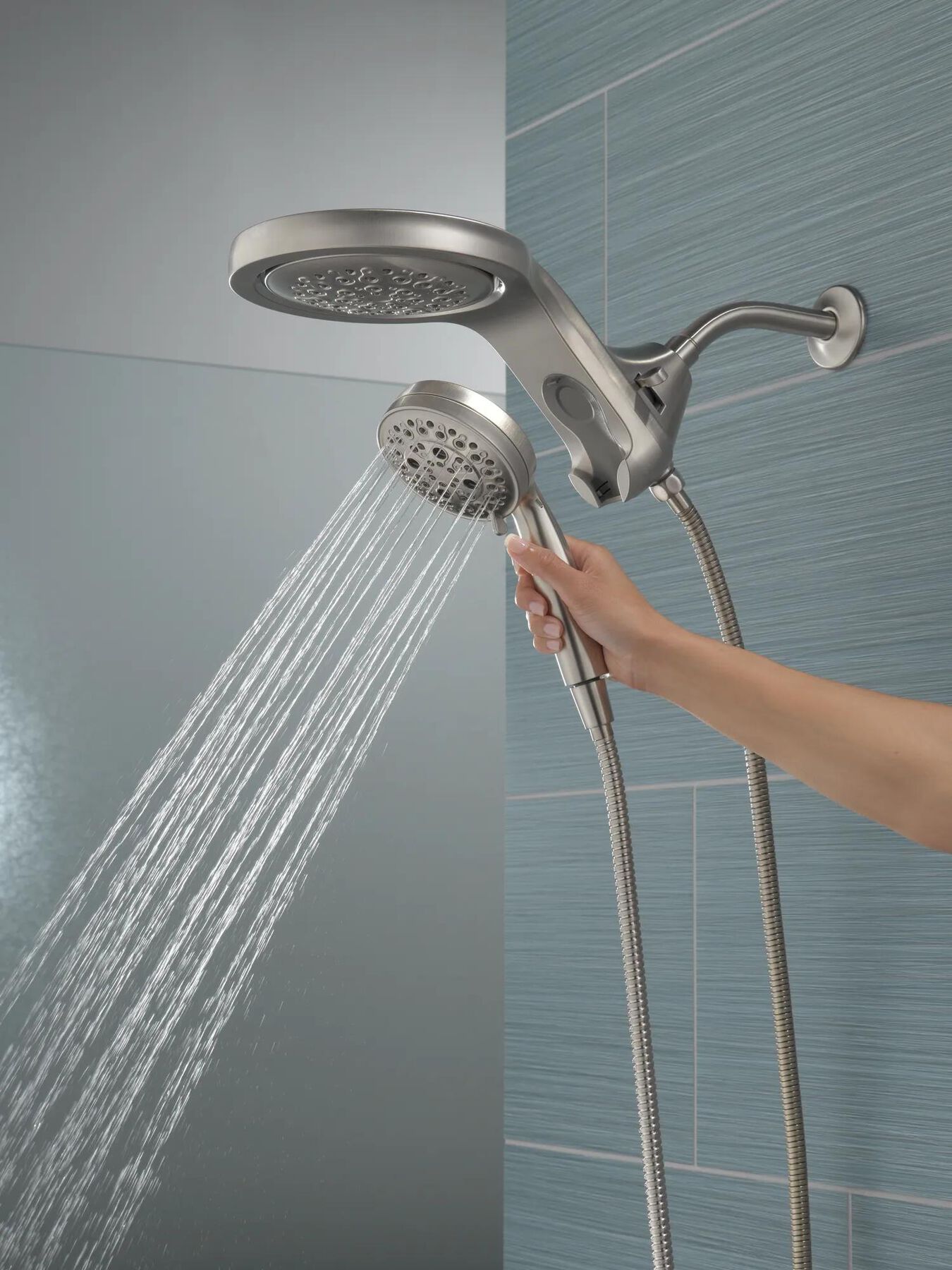 HydroRain&reg; H<sub>2</sub>Okinetic&reg; 5-Setting Two-in-One Shower Head