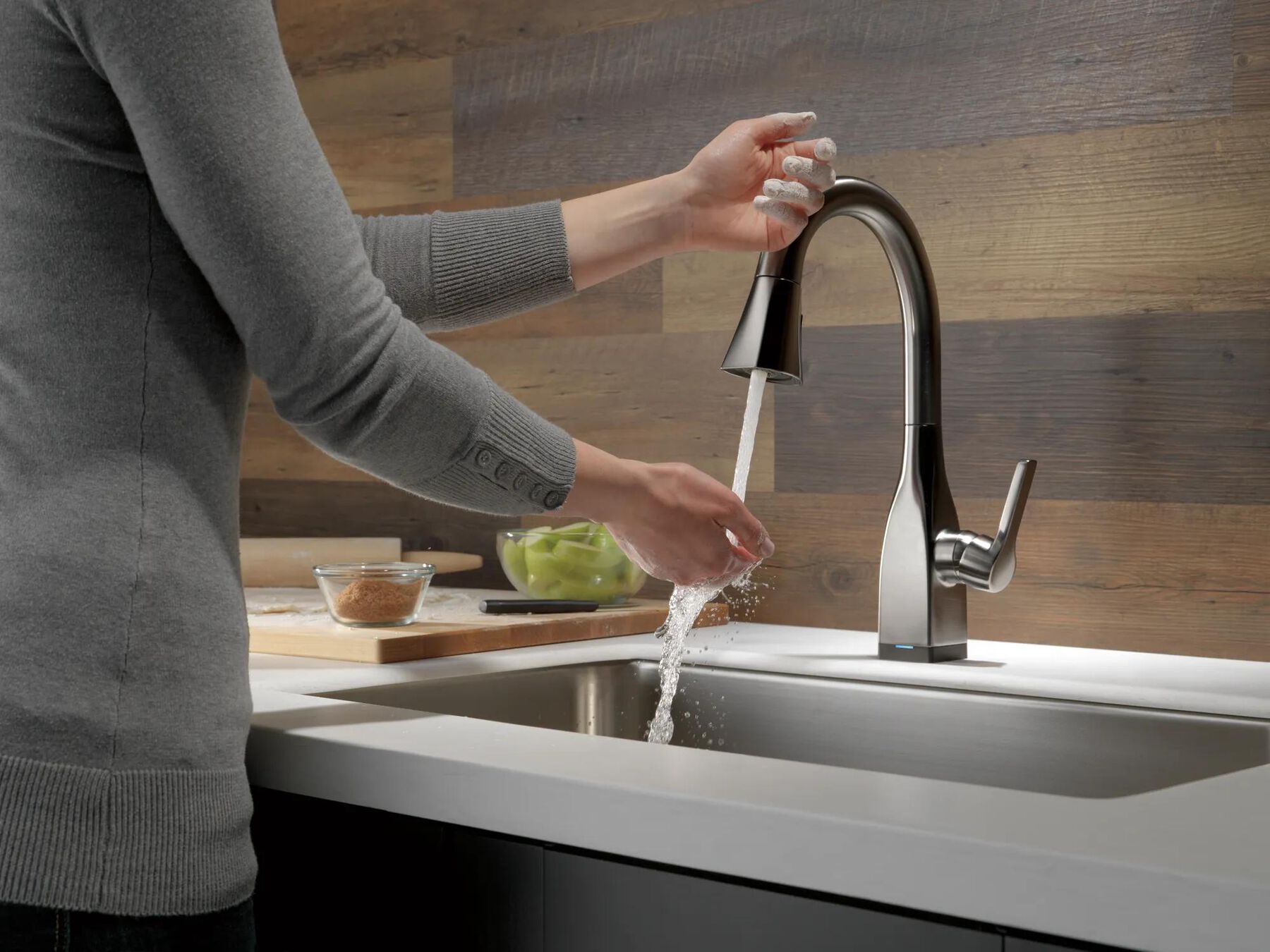 Single Handle Pull-Down Bar/Prep Faucet with Touch