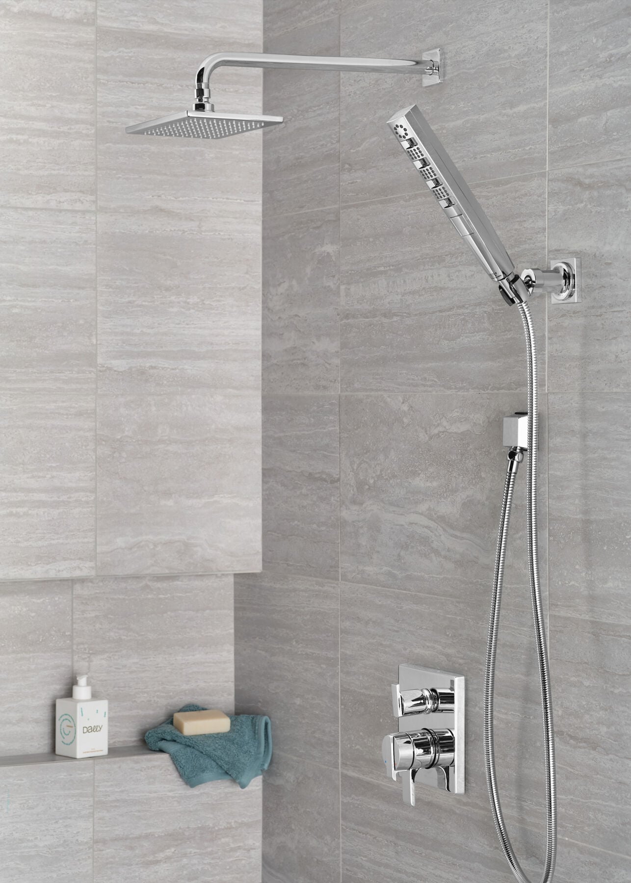 H<sub>2</sub>Okinetic&reg; 4-Setting Wall Mount Hand Shower