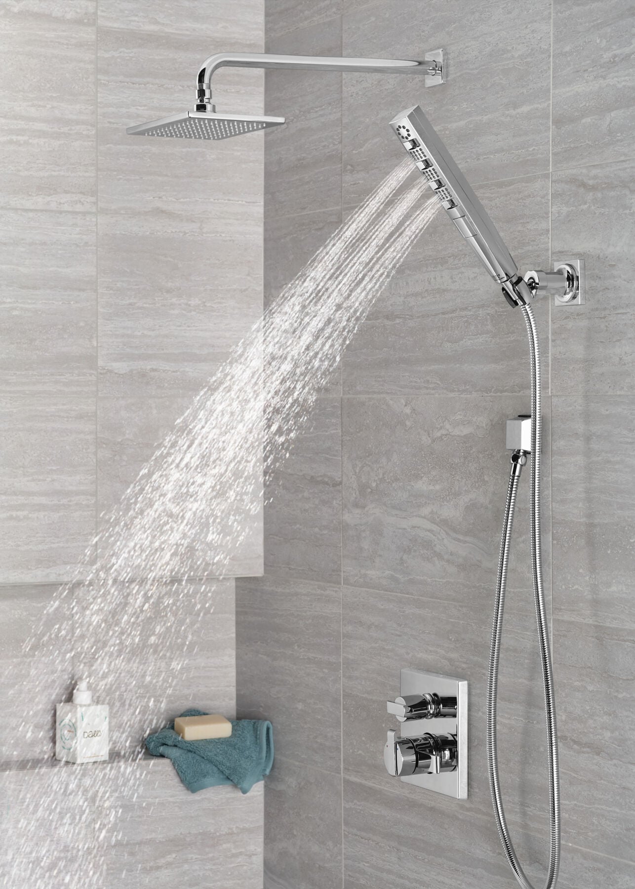 H<sub>2</sub>Okinetic&reg; 4-Setting Wall Mount Hand Shower