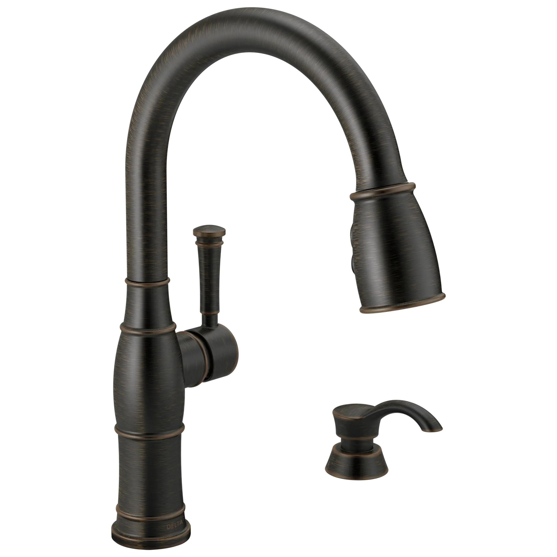 Single Handle Pull-Down Kitchen Faucet with Soap Dispenser