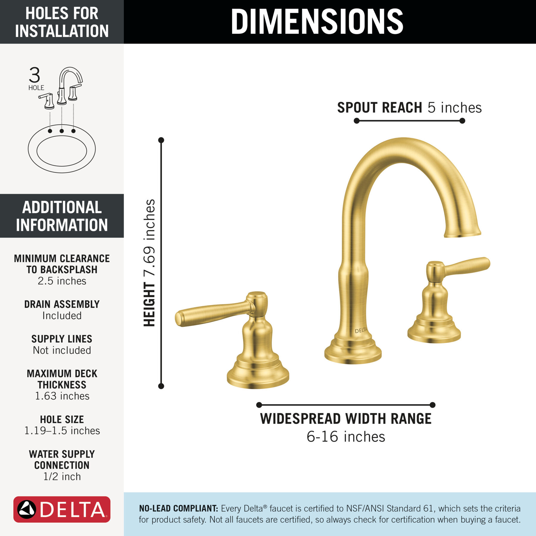 Widespread Lavatory Faucet with 14 Series Shower Trim Bundle