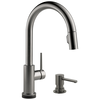 Touch2O with Touchless and VoiceIQ&reg; Technology Single Handle Pull-Down Kitchen Faucet with Soap Dispenser