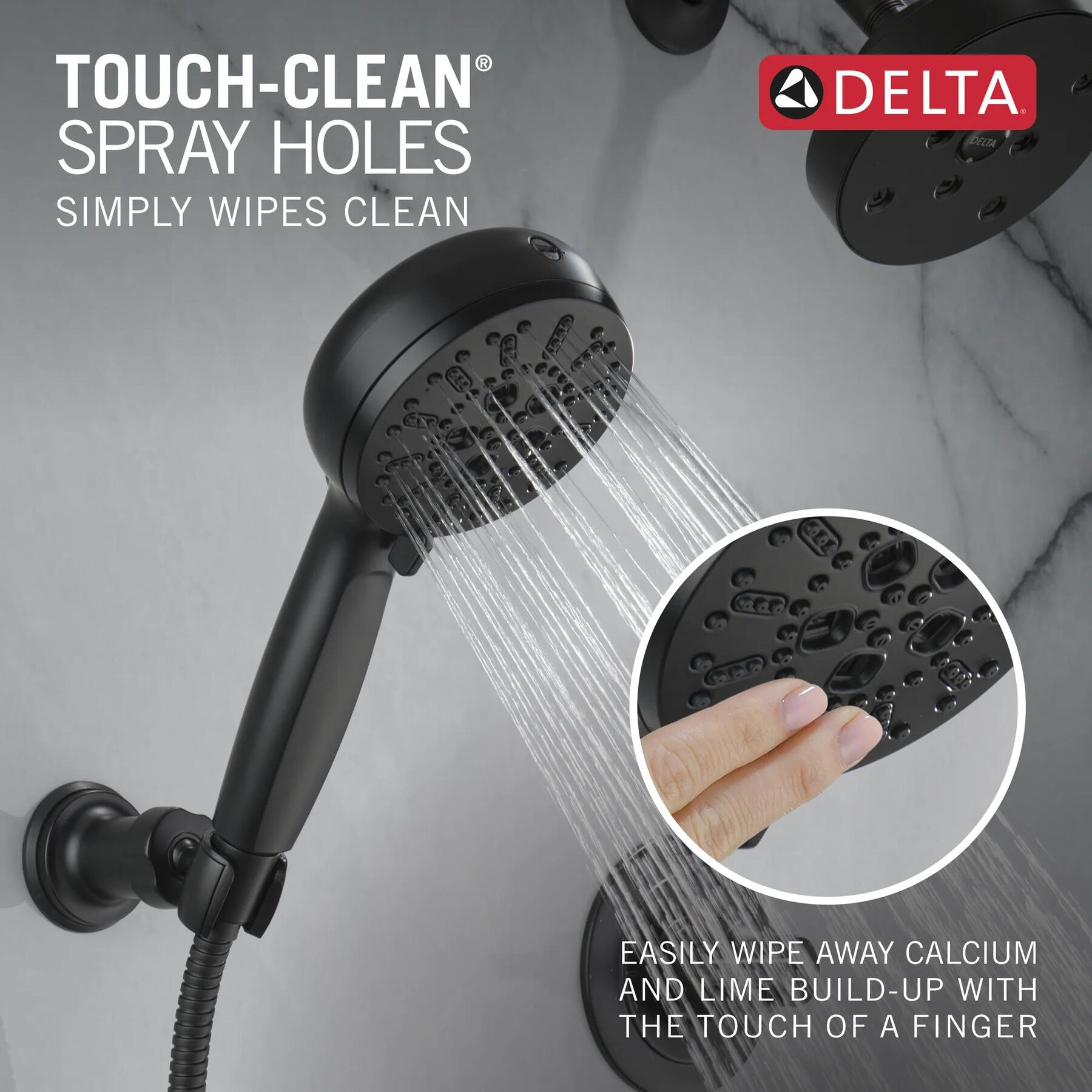 7-Setting Wall Mount Hand Shower with Cleaning Spray (Recertified)
