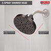 H<sub>2</sub>Okinetic&reg; 5-Setting Contemporary Raincan Shower Head (Recertified)