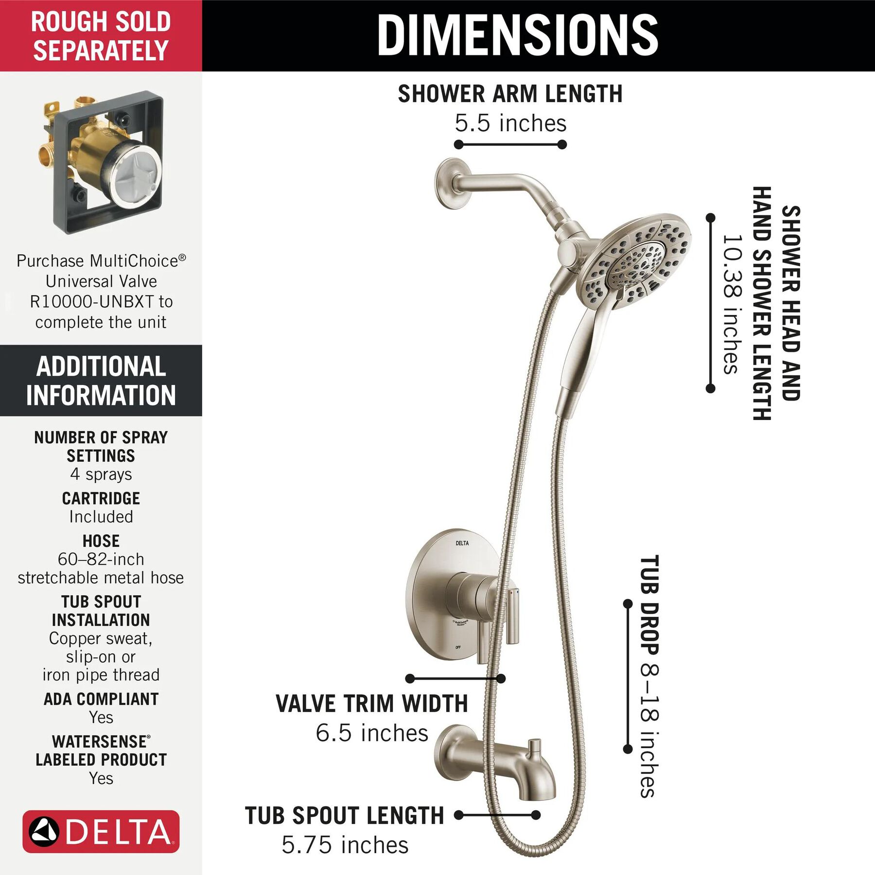 Monitor&nbsp;17 Series Tub & Shower Trim with In2ition&reg;
