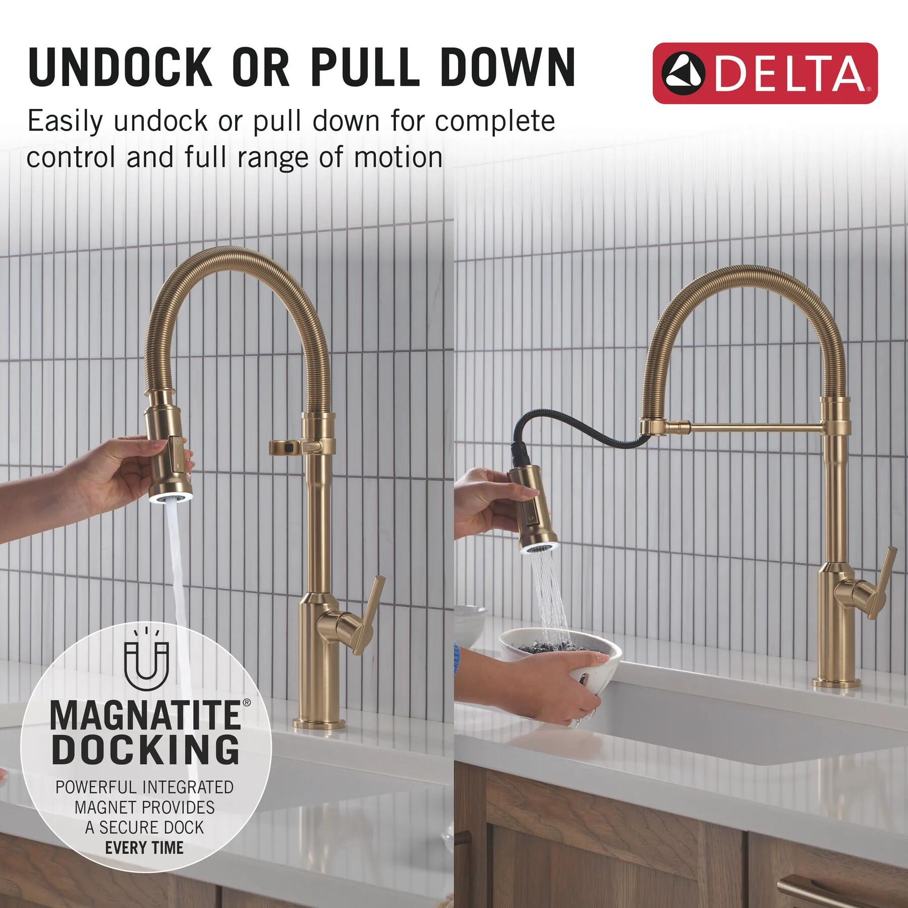 Single Handle Pull-Down Kitchen Faucet With Spring Spout