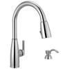 Single Handle Pull-Down Kitchen Faucet with Soap Dispenser and ShieldSpray&reg; Technology