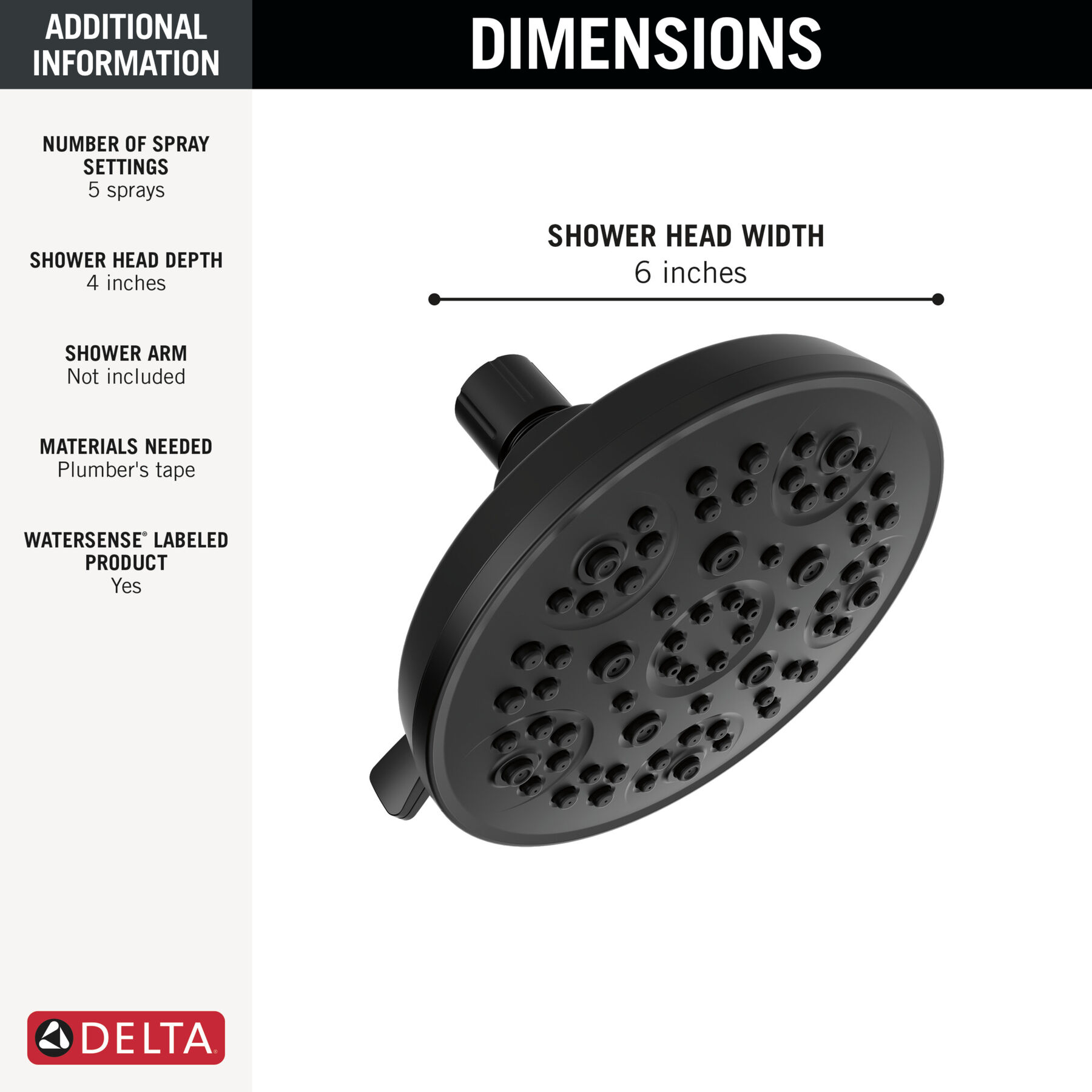 5-Setting Shower Head