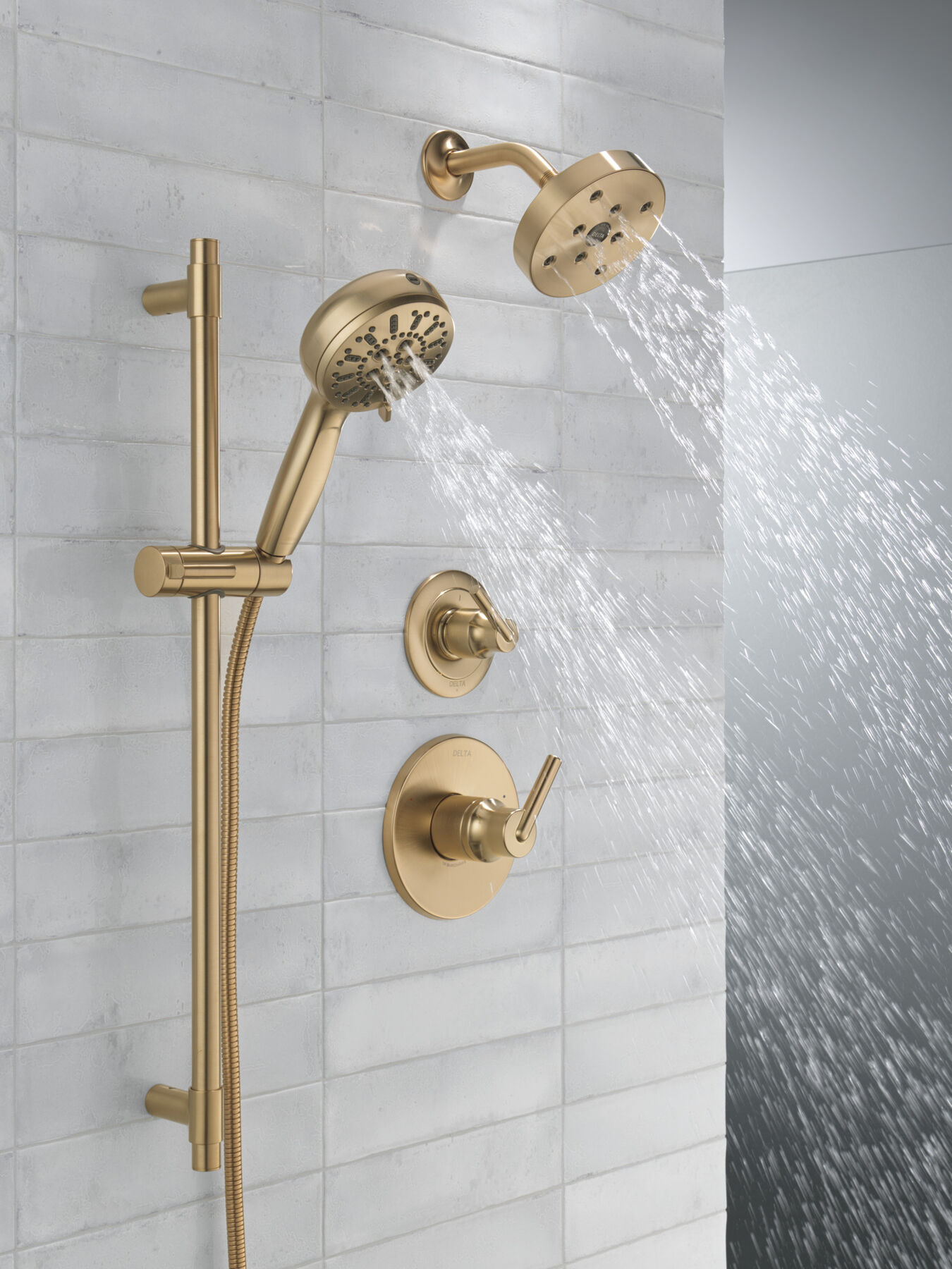 7-Setting Slide Bar Hand Shower with Cleaning Spray