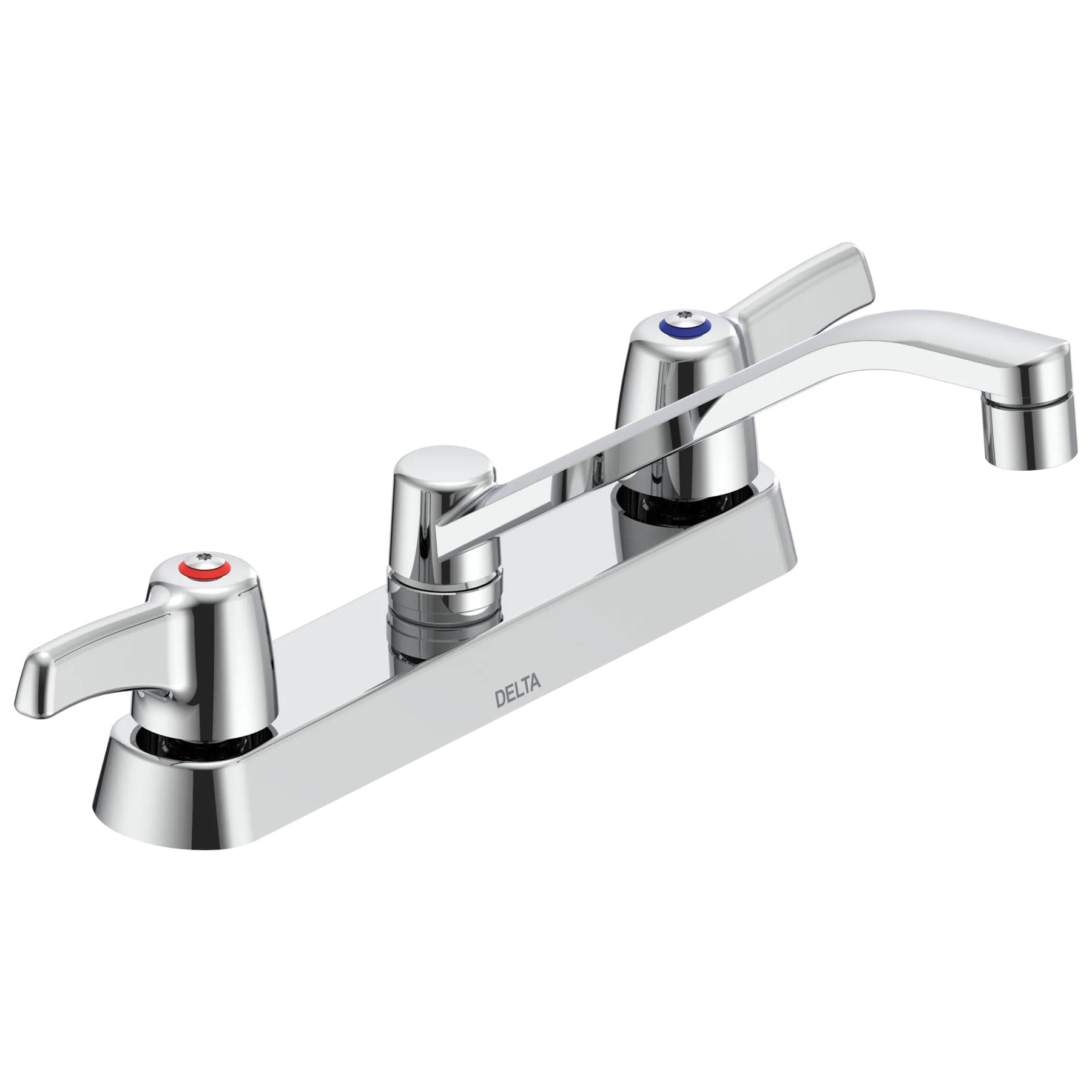 Two Handle 8 In Cast Deck-Mount Faucet
