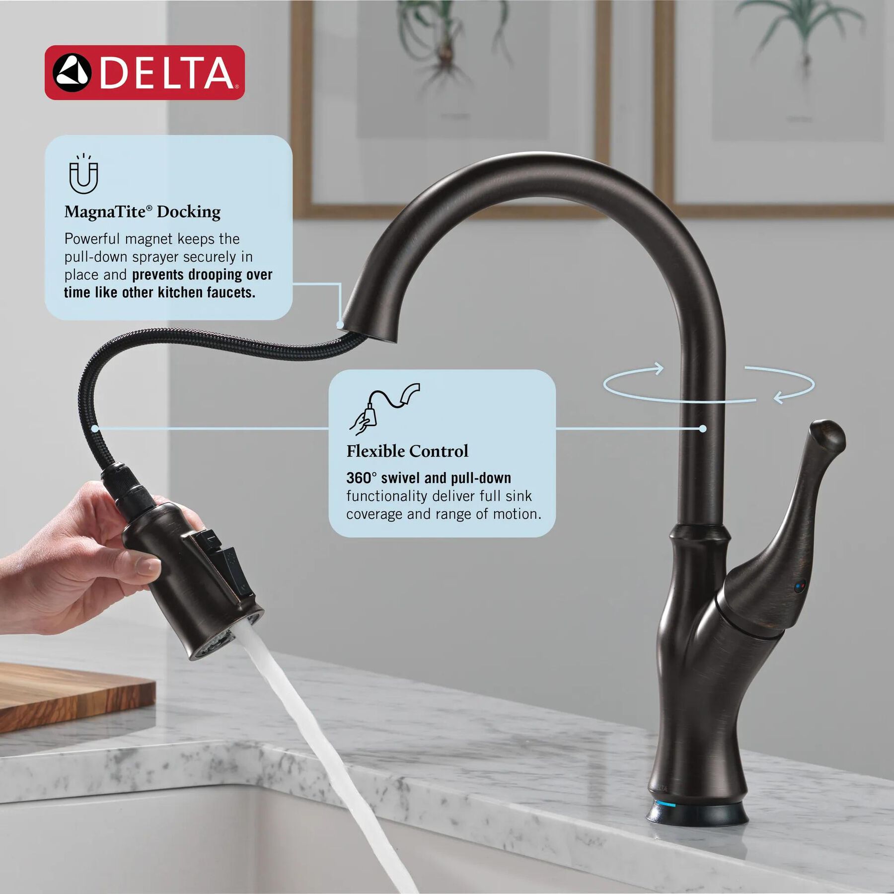 Touch<sub>2</sub>O&reg; Technology Kitchen Faucet with Touchless Technology