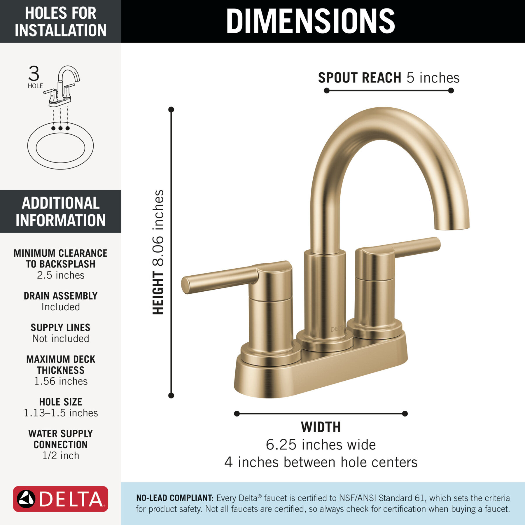 Two Handle Centerset Bathroom Faucet