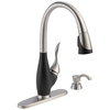 Single Handle Pull-Down Kitchen Faucet with Soap Dispenser