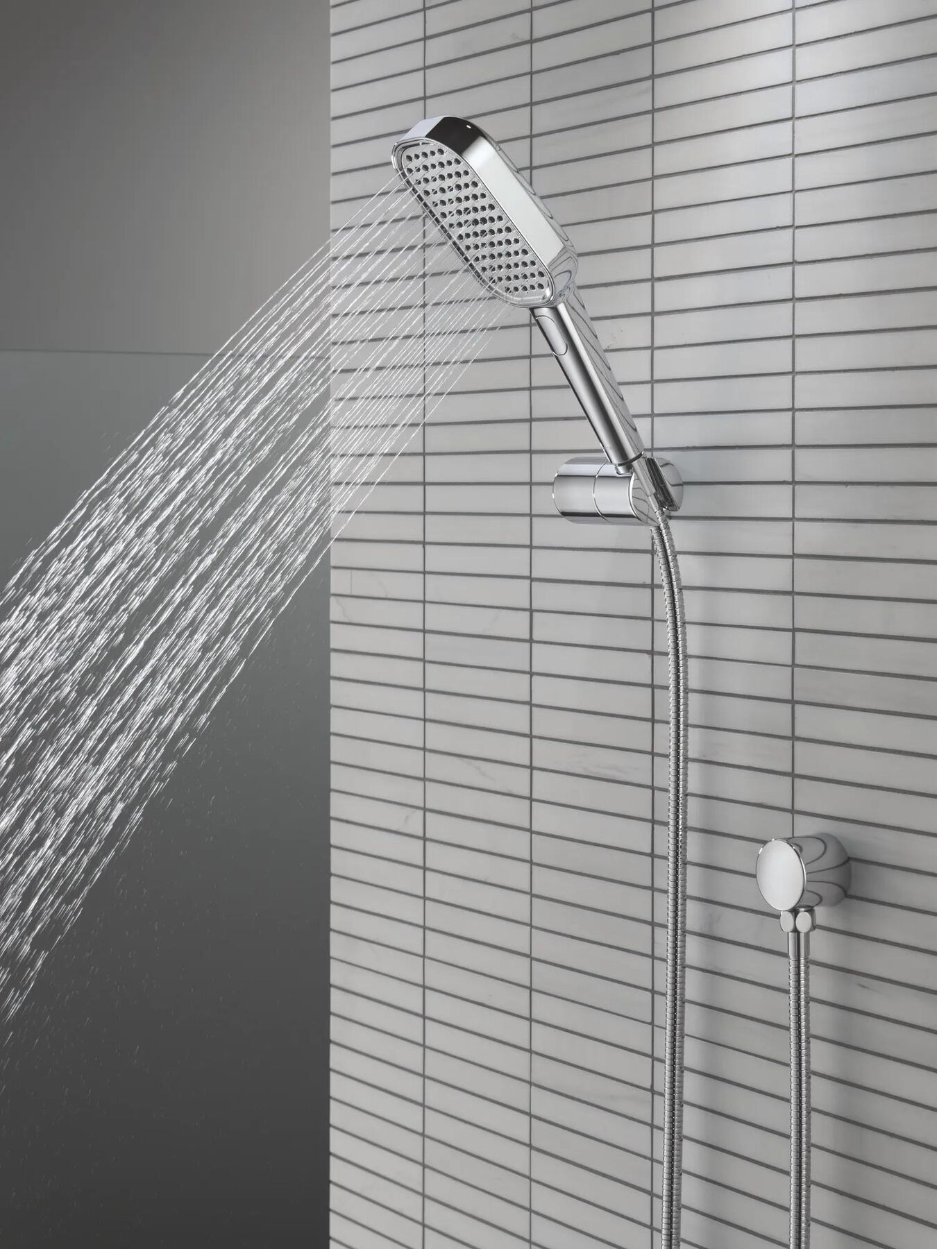 4-Setting Hand Shower with Wall Mount featuring FeatherRain&trade; Spray
