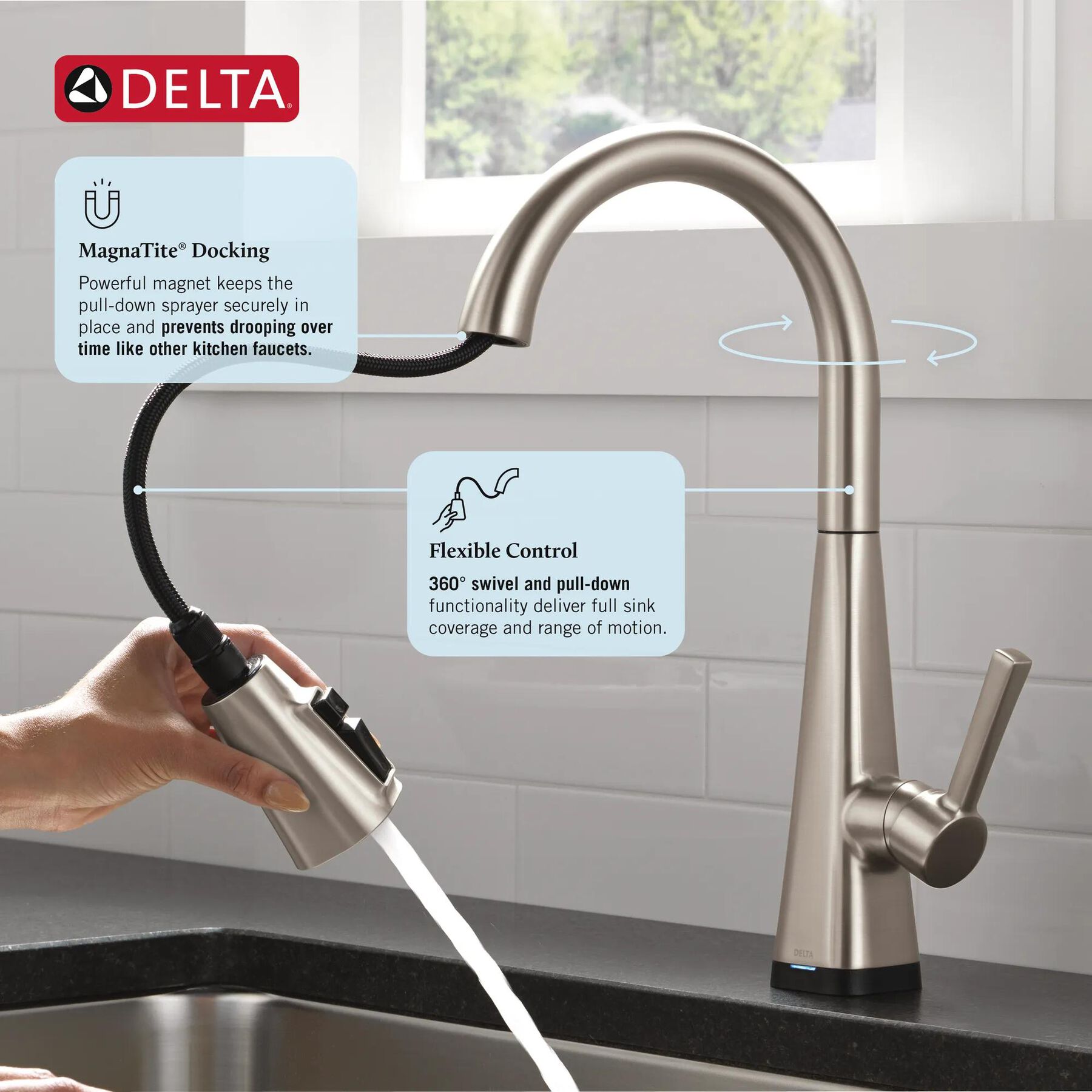 Single-Handle Pull-Down Kitchen Faucet with Touch<sub>2</sub>O&reg; Technology