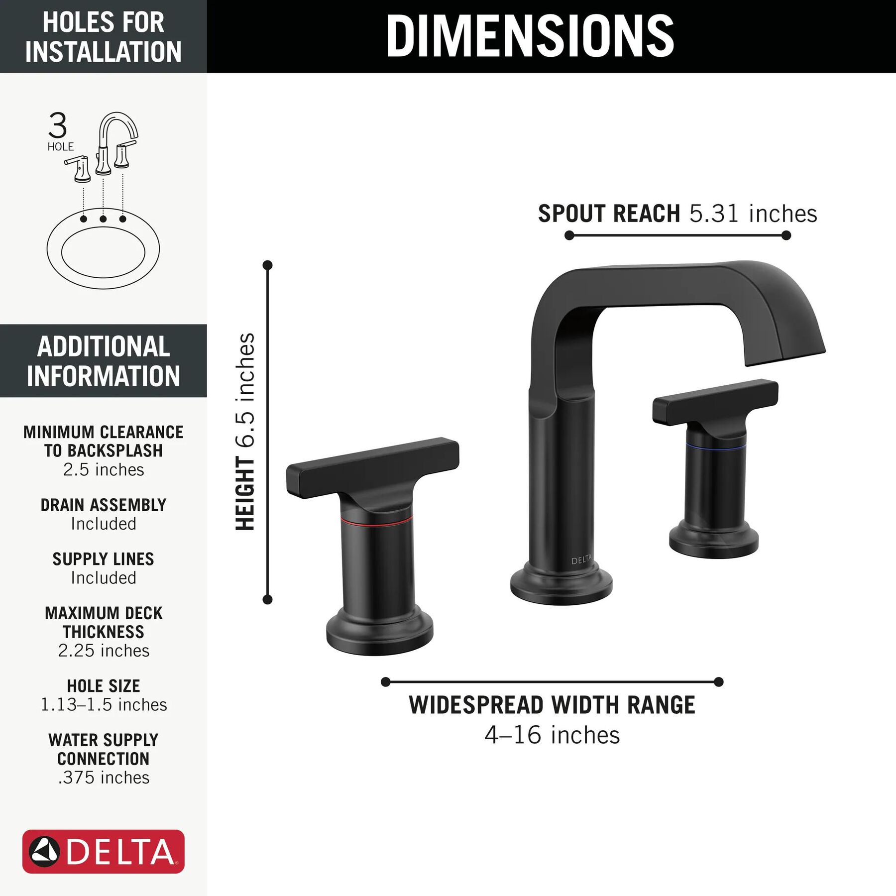 Two Handle Widespread Bathroom Faucet (Recertified)