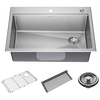 30&rdquo; Stainless Steel Workstation Kitchen Sink Drop-In Undermount Single Bowl with WorkFlow&trade; Ledge and Accessories