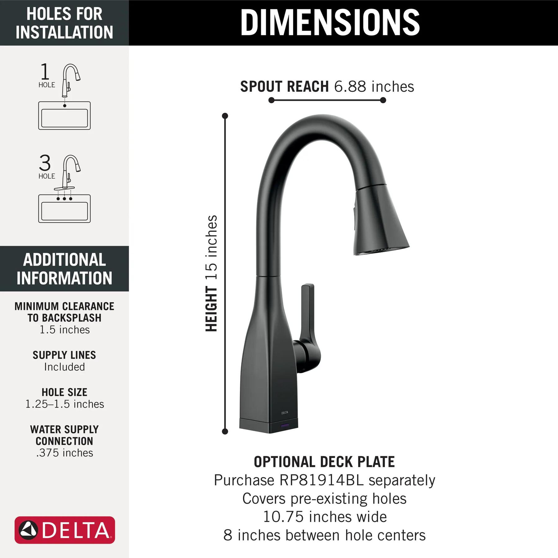 Single Handle Pull-Down Bar / Prep Faucet With Touch2O&reg; Technology
