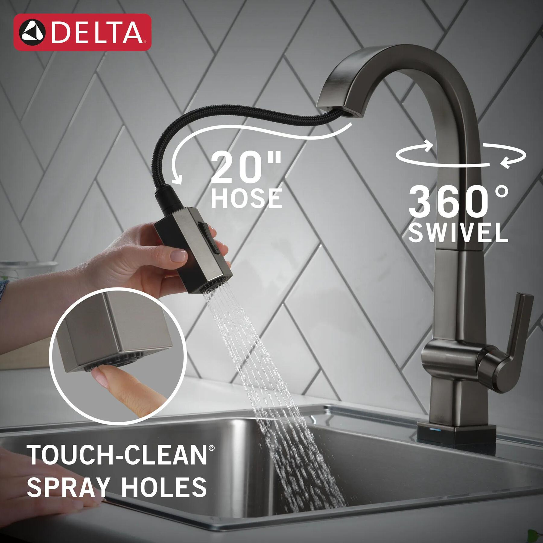 Single Handle Pull Down Bar/Prep Faucet With Touch<sub>2</sub>O Technology