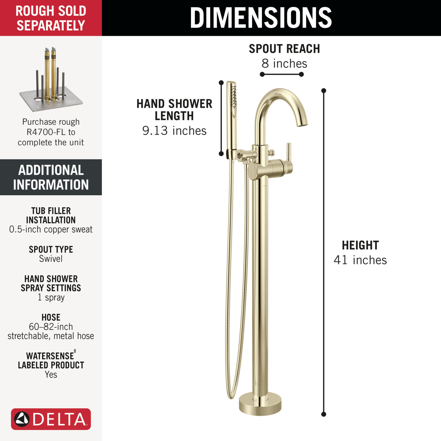 Floor Mount Tub Filler Trim