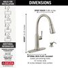 Single Handle Pull-Down Kitchen Faucet with Soap Dispenser and ShieldSpray Technology