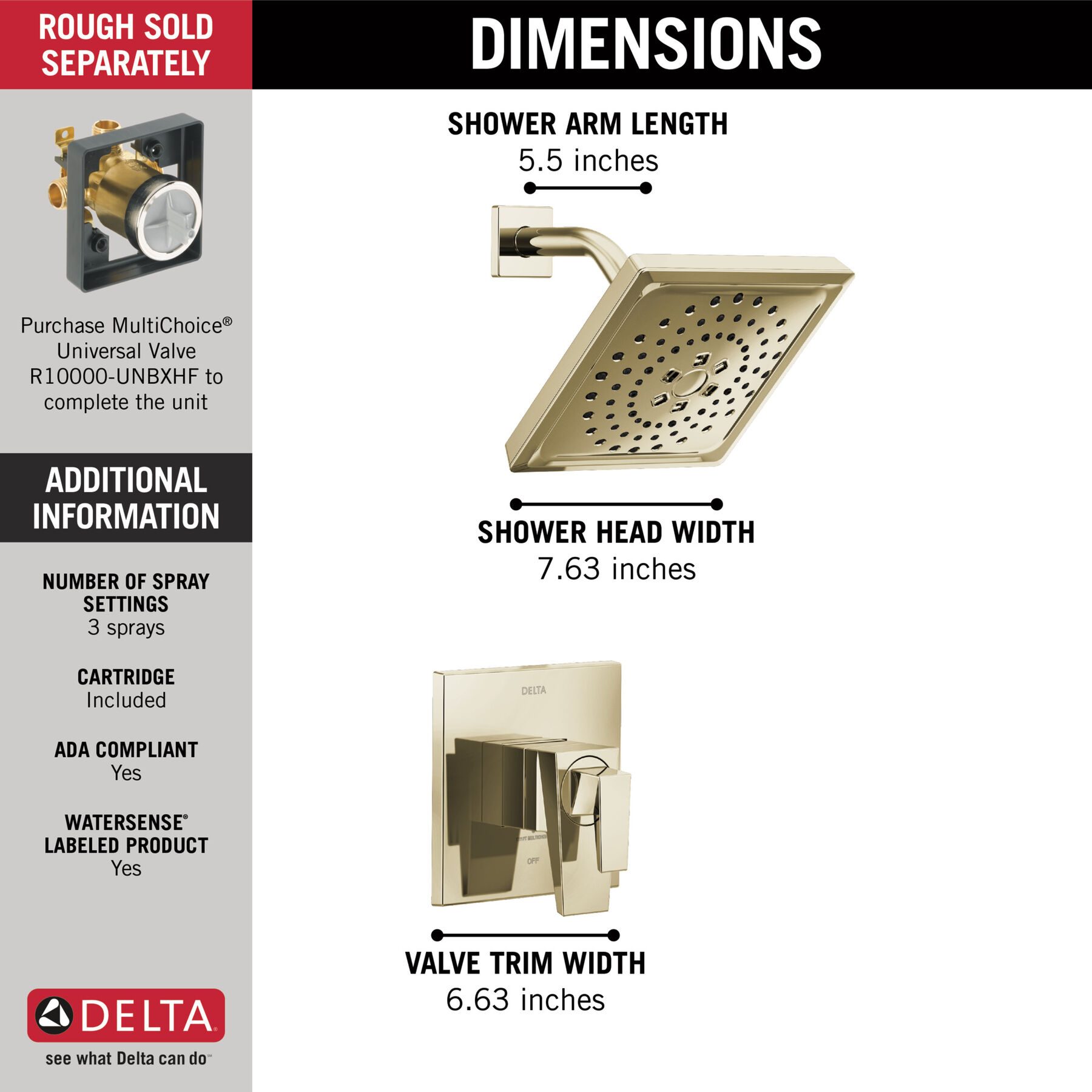 17 Series H2Okinetic Shower Only Trim