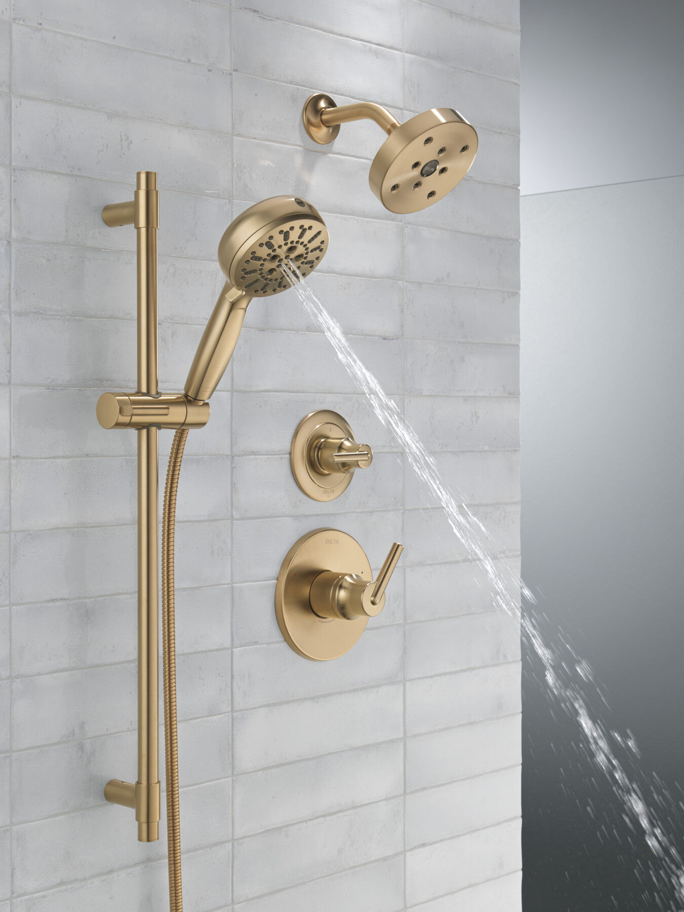 7-Setting Slide Bar Hand Shower with Cleaning Spray