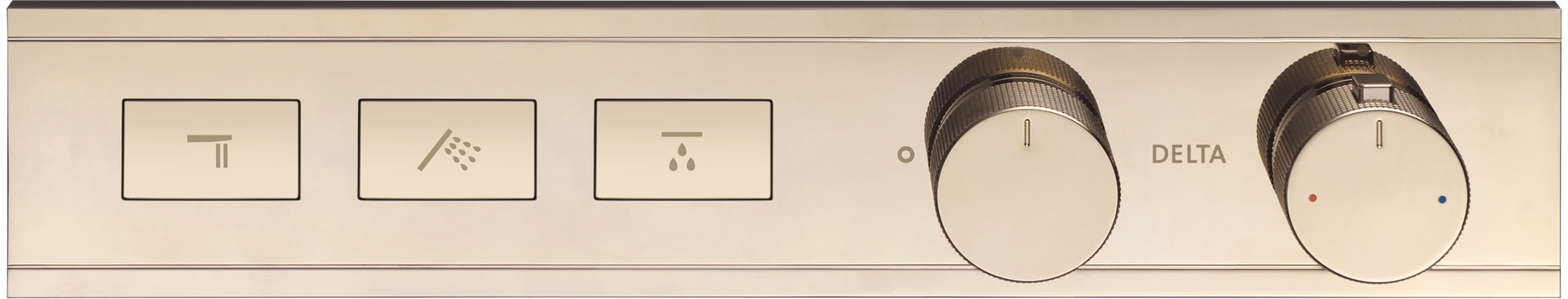 Modern High Flow Push Button Thermostatic Trim - 3 Outlet