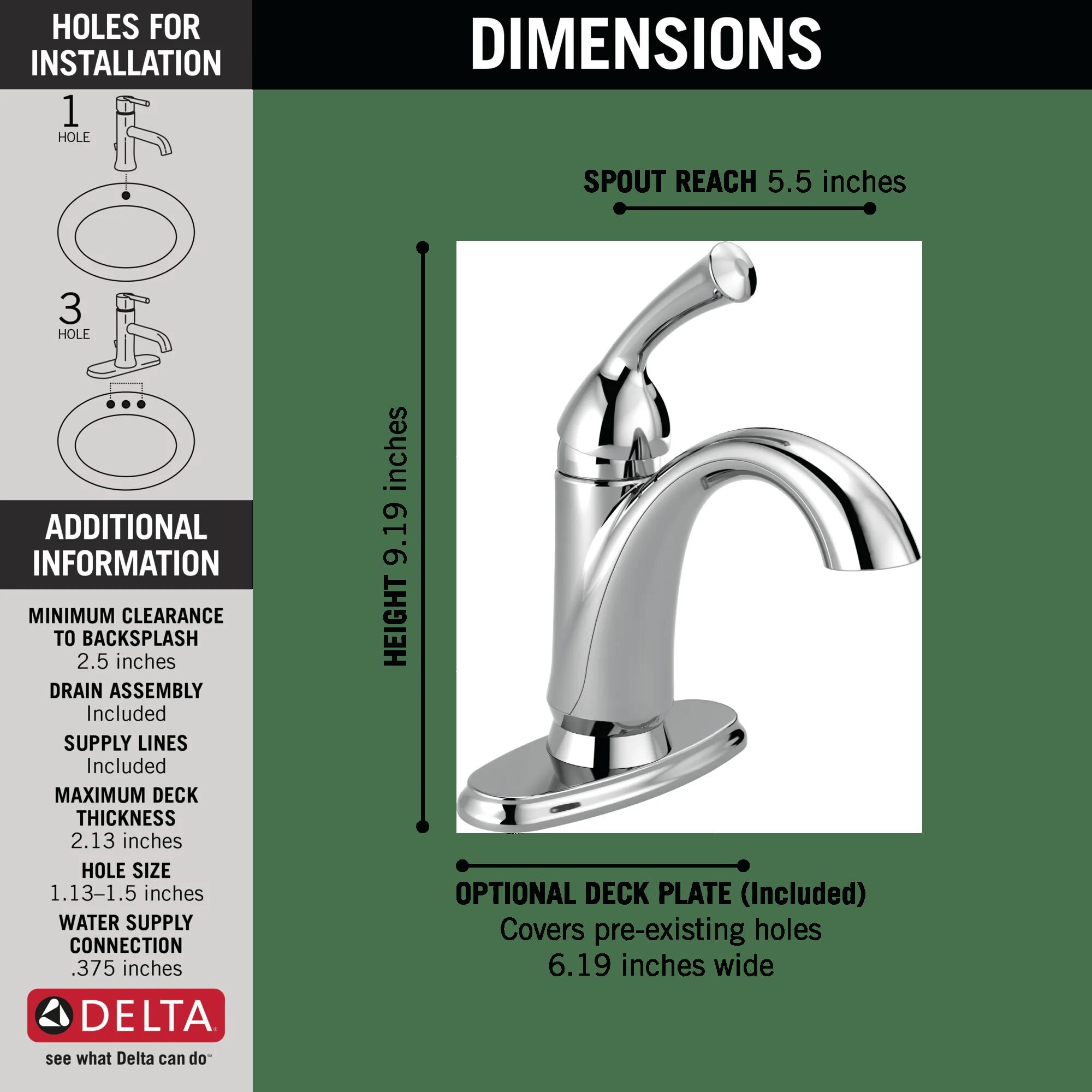 Single Handle Centerset Bathroom Faucet (Recertified) in Chrome